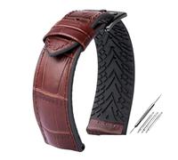 AXTGBHL Cadena de reloj de cuero Vintage, correa de reloj de silicona de 18mm, negro, marrón, 19, 20, 21, 22, 23 y 24mm, ancho, apto for regalo(Brown black pin,19mm)