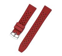 AXTGBHL Caucho de flúor SMART WATCH Strap 18mm 20mm 22 mm Deporte Impermeable Reloj de buceo Ajuste de reemplazo for relojes inteligentes(Red,20mm)