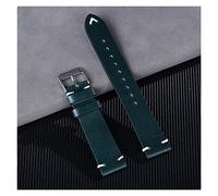 AXTGBHL Cera de petróleo Cambio de color Retro Cambio de reloj Piezas de correa de los hombres de las mujeres Banda de reloj de negocios 20mm 22mm Correa de cuero Accesorio de la pulsera(Dark Green,22