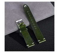 AXTGBHL Cera de petróleo Cambio de color Retro Cambio de reloj Piezas de correa de los hombres de las mujeres Banda de reloj de negocios 20mm 22mm Correa de cuero Accesorio de la pulsera(Grass Green,2