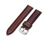 AXTGBHL Cintas de relojes de cuero 14mm 16mm 18 mm 20 mm negro marrón oscuro mujeres hombres reloj correa correa cinturón con hebilla(Plain weave-brown,17mm)