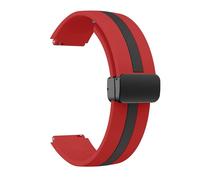 AXTGBHL Correa de 18MM, 20mm y 22mm compatible con Samsung Galaxy Watch 6, 5, 4, 44MM y 40mm, pulsera Active 2 Gear S3 con botón magnético, Correas universales(Red Black-B,18mm)