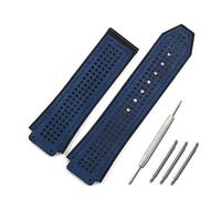 AXTGBHL Correa de cuero azul, correa de goma deportiva resistente al agua for mujer, 19mm x 25mm, accesorios de reloj aptos for pulsera HUBLOT big bang, correa de reloj for hombre(B)