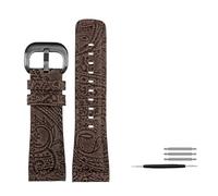 AXTGBHL Correa de cuero diésel for reloj Seven Friday Q2/03/M2/M021/T2, correa de piel de vaca Vintage, accesorios de pulsera for hombre de 28MM(B-black)