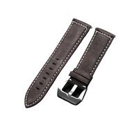 AXTGBHL Correa de cuero marrón Vintage for hombre y mujer, repuesto de pulsera de reloj, pulsera con hebilla sólida, 18mm, 20mm, 22mm y 24mm(Dark brown,22mm)