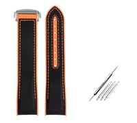 AXTGBHL Correa de extremo curvado de 8 colores for Omega Fit for Seamaster 300 Fit for Ocean Speedmaster 8900 Fit for Planet Ocean 20 m 22 mm Tela Nylon Caucho Hombres Correa de reloj(Balck orange sil