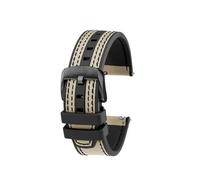 AXTGBHL Correa de lona for reloj fit for Mido M038 Breitling, parte inferior de goma, 22mm, suave, resistente al agua, estilo hebilla(Khaki-B)