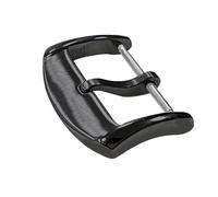 AXTGBHL Correa de metal Anillo Reloj Keeper Loop Correa de reloj 18/20 mm Apto for Seiko Titular Anillo de retención Accesorios Correa de caucho de silicona Apta for Garmin(Black Buckle,18MM_WITH LETT