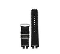 AXTGBHL Correa de nailon for reloj Casio Fit for serie PROTREK PRW-3000 3100 6000 6100Y, pulsera de lona for hombre(White line silver)