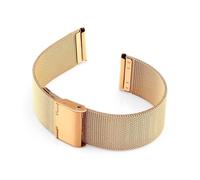 AXTGBHL Correa de reloj con banda de acero for hombres y mujeres, pulsera de acero inoxidable universal tejida de metal de 14, 18 y 20 mm(Rose Gold,16mm)