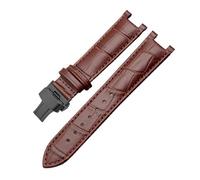 AXTGBHL Correa de reloj con muescas apta for GC Fit for Guess Fit for pulsera impermeable de cuero Passa 20MM 22 * 13MM for hombres(Brown-c-black,22.13mm)