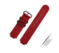 AXTGBHL Correa de reloj convexa de 16mm apta for Casio Fit For G-Shock GM110 GM2100 GA900 GBA-800 GBD-800 GA-800 pulsera de lona de nailon modificada for hombre(Red and black buckle)