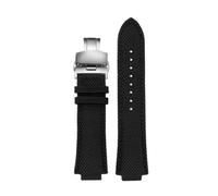 AXTGBHL Correa de reloj convexa for hombre, correa de cuero y nailon, EFB-680, ECB-10PB/DP/YD/HR, GST-B400, 26x14mm, 26x12mm, compatible con Casio Edifice(Black Folding,26.12mm)