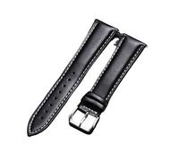 AXTGBHL Correa de Reloj Correas de Cuero Correas de Reloj 18 mm 20 mm 22 mm 24 mm Accesorios de Reloj Mujeres Hombres Correa Negra marrón(Black (White Line),20mm)