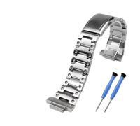 AXTGBHL Correa de reloj cuadrada pequeña for Casio 3229 GM5600/B/G, GM-5600 de metal modificado, funda con cadena de acero inoxidable, accesorios for hombre(Silver case strap)