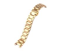 AXTGBHL Correa de reloj de acero inoxidable con muesca for Rossini Fit for GC Fit for MK Fit for reloj de tres ojos MK6985 Correa de reloj for mujer 16 * 8 mm 18 * 10 mm 20 * 11 mm Pulsera(Gold,16.8mm