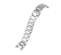 AXTGBHL Correa de reloj de acero inoxidable con muesca for Rossini Fit for GC Fit for MK Fit for reloj de tres ojos MK6985 Correa de reloj for mujer 16 * 8 mm 18 * 10 mm 20 * 11 mm Pulsera(Silver,16.8