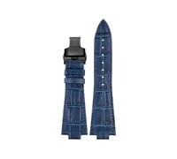 AXTGBHL Correa de reloj de acero inoxidable de cuero de 12 mm for Tissot Fit for la serie PRX Correa for Super Player T137.407 Pulsera con correa de extremo convexo Pulsera for hombres(Blue-black-buck