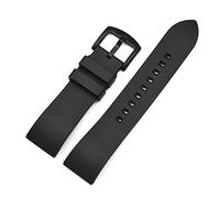 AXTGBHL Correa de reloj de caucho de flúor de grado premium 20 mm 22 mm 24 mm pulsera Reloje de liberación rápida Barra de reloj for cada banda de relojes de marca(Black black,24mm)