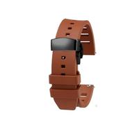 AXTGBHL Correa de Reloj de Caucho flúor 20 mm 22 mm Apta for Pulsera Breitling Adaptación de Correa de Reloj de liberación rápida Apta for Cada Marca de Relojes de Buceo(Brown Black Buckle,22mm)