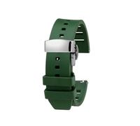 AXTGBHL Correa de reloj de caucho flúor 20 mm 22 mm apta for pulsera Breitling Adaptación de correa de reloj de liberación rápida apta for cada marca de relojes de buceo(Green silver buckle,20mm)