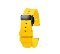 AXTGBHL Correa de reloj de caucho flúor 20 mm 22 mm apta for pulsera Breitling Adaptación de correa de reloj de liberación rápida apta for cada marca de relojes de buceo(Yellow black buckle,20mm)