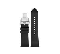 AXTGBHL Correa de reloj de caucho flúor de primera calidad, pulsera de 20mm, 22mm y 24mm, correa de reloj de liberación rápida apta for cada marca de relojes de buceo(Black silver buckle,22mm)