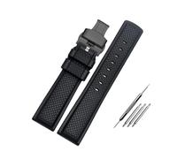 AXTGBHL Correa de reloj de caucho fluorado de 20 mm y 21 mm for Omega Fit for IWC Fit for Hamilton Correa de reloj de silicona suave resistente al agua y al sudor for hombre(B-black-black-a,19mm)