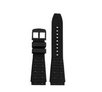 AXTGBHL Correa de reloj de caucho fluorado suave de 22 mm y 24 mm apta for correa Breitling apta for sincronización mecánica apta for Avengers apta for correa de reloj Super Ocean(Black black pin,24mm