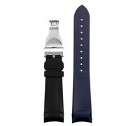 AXTGBHL Correa De Reloj De Caucho Natural Con Extremo Curvo For Hombre, 22 Mm, Apta For Fit Tudor Black Bay 1958, 41 Mm, Apta For GMT Pelagos Pin, Hebilla Plegable, Correa De Reloj De Silicona(Black b