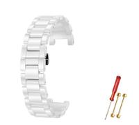 AXTGBHL Correa de reloj de cerámica con perlas blancas y negras aptas for pulsera de mujer Mk MK6985 MK5896 MK5354 MK5774, correa de reloj de cerámica de 20,12mm(White- gold,20.12mm)