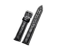 AXTGBHL Correa de reloj de cuero 16mm 18mm 20mm 22mm 24mm correa de reloj for mujeres y hombres accesorios de reloj hebilla sólida negro marrón(Black(white line),22mm)