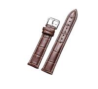 AXTGBHL Correa de Reloj de Cuero 16mm 18mm 20mm 22mm 24mm Correa de Reloj for Mujeres y Hombres Accesorios de Reloj Hebilla sólida Negro marrón(Brown(White Line),24mm)