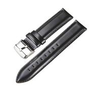 AXTGBHL Correa de reloj de cuero con cera de aceite, correas de reloj de liberación rápida de 18mm, 20mm y 22mm, cinturón con hebilla sólida(Black(silver),18mm)