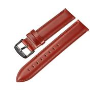 AXTGBHL Correa de Reloj de Cuero con Cera de Aceite, Correas de Reloj de liberación rápida de 18mm, 20mm y 22mm, cinturón con Hebilla sólida(Red Brown(Black),20mm)