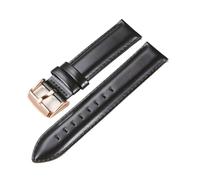AXTGBHL Correa de reloj de cuero con cera de aceite, correas de reloj de liberación rápida de 18mm, 20mm y 22mm, cinturón con hebilla sólida(Black(rose gold),18mm)