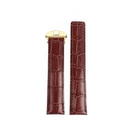 AXTGBHL Correa de reloj de cuero de 19mm, 20mm y 22mm apta for correa de reloj tag heuer, accesorios de pulsera for hombre(Brown gold clasp,20mm)