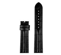 AXTGBHL Correa de reloj de cuero de 20mm y 22mm con remaches for hombre, pulsera de repuesto apta for Hamilton Khaki, apta for aviación H70605731/H32705521(Black-no clasp,20mm)