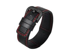 AXTGBHL Correa de reloj de cuero de 24 mm Apto for Dietrich OT-1/12/06 Apto for Suunto Apto for Panerai Pulsera for hombre Pulsera for hombre Línea roja Correa for reloj(Red line-black)