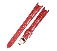 AXTGBHL Correa de reloj de cuero de moda for mujer 1853 Apto for Tissot T094 Apto for la serie Flamenco T094210 Pulsera de reloj Correa de reloj de 12 mm Enviar herramienta(B red Rose gold)
