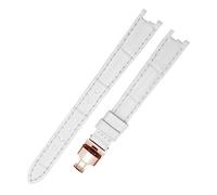 AXTGBHL Correa de reloj de cuero de moda for mujer 1853 Apto for Tissot T094 Apto for la serie Flamenco T094210 Pulsera de reloj Correa de reloj de 12 mm Enviar herramienta(B white Rose gold)