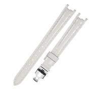 AXTGBHL Correa de reloj de cuero de moda for mujer 1853 Apto for Tissot T094 Apto for la serie Flamenco T094210 Pulsera de reloj Correa de reloj de 12 mm Enviar herramienta(A white silver)