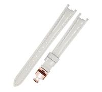 AXTGBHL Correa de reloj de cuero de moda for mujer 1853 Apto for Tissot T094 Apto for la serie Flamenco T094210 Pulsera de reloj Correa de reloj de 12 mm Enviar herramienta(A white Rose gold)