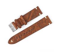 AXTGBHL Correa de reloj de cuero de reloj de reloj retro 18 mm 20 mm 22 mm 24mm Muñeca hecha a mano reloj accesorios de reemplazo(B-Orange,22mm)