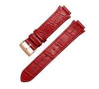 AXTGBHL Correa de reloj de cuero genuino de 14mm apta for Swarovski serie 5027127 5027131 5080602 5096008, correa de moda, accesorios for reloj de mujer(Red-rose gold)