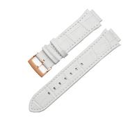 AXTGBHL Correa de reloj de cuero genuino de 14mm apta for Swarovski serie 5027127 5027131 5080602 5096008, correa de moda, accesorios for reloj de mujer(White-rose gold)