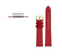 AXTGBHL Correa de reloj de cuero Pulsera de seda de 18 mm Apto for Omega Fit for Butterfly 428.17.36.60.04 Apto for Fossil Ladies Correa de reloj de cuero Accesorios de pulsera(Red-gold clasp)