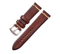 AXTGBHL Correa de reloj de cuero Pulsera vintage hecha a mano 18 mm 20 mm 22 mm 24 mm Correa de reloj con hebilla sólida(Dark brown-s,18mm)
