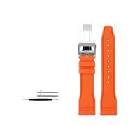 AXTGBHL Correa de reloj de goma con flúor de 20mm/21mm/22mm apta for relojes de piloto grandes IWC Spitfire apta for correa Portofino Family Mark 18(Orange silver,22mm)