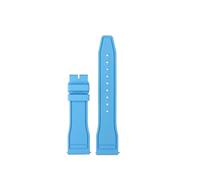 AXTGBHL Correa de reloj de goma con flúor de 20mm/21mm/22mm apta for relojes de piloto grandes IWC Spitfire apta for correa Portofino Family Mark 18(Light Blue,20mm)